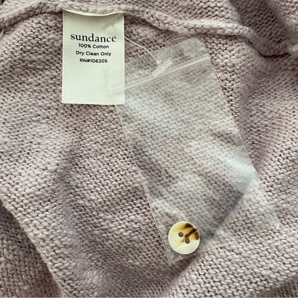 Sundance Beaux Pointelle Lilac Cardigan Sweater - Picture 8 of 9